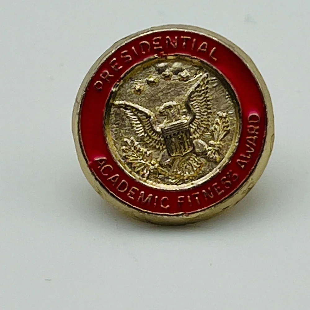 Vintage Pin US Presidential Academic Fitness Award Red Enamel Lapel Tie Tack